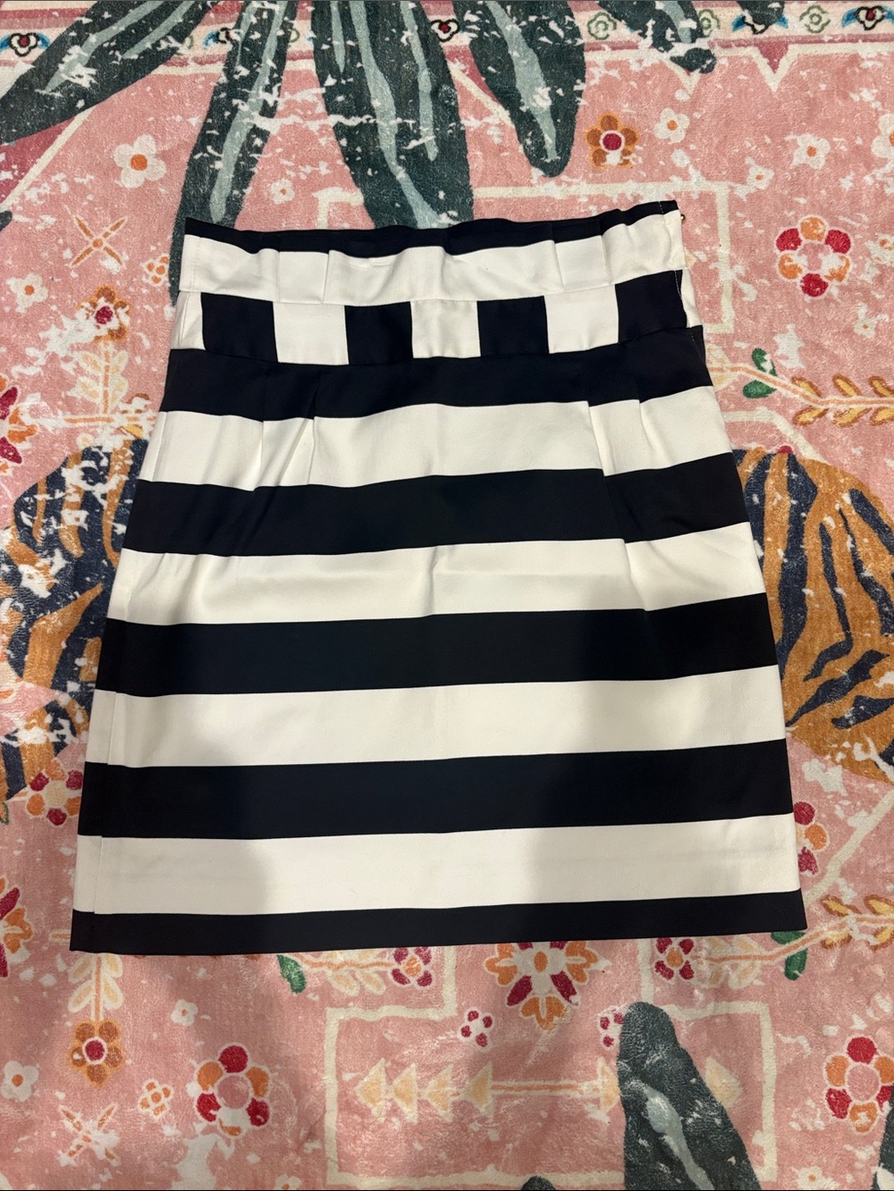 kate spade Black and White Horizontal Stripe Mini Skirt